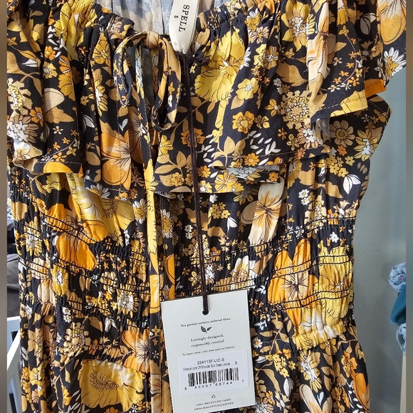 SPELL Hibiscus Lane off the shoulder Sundress - Picture 6 of 7